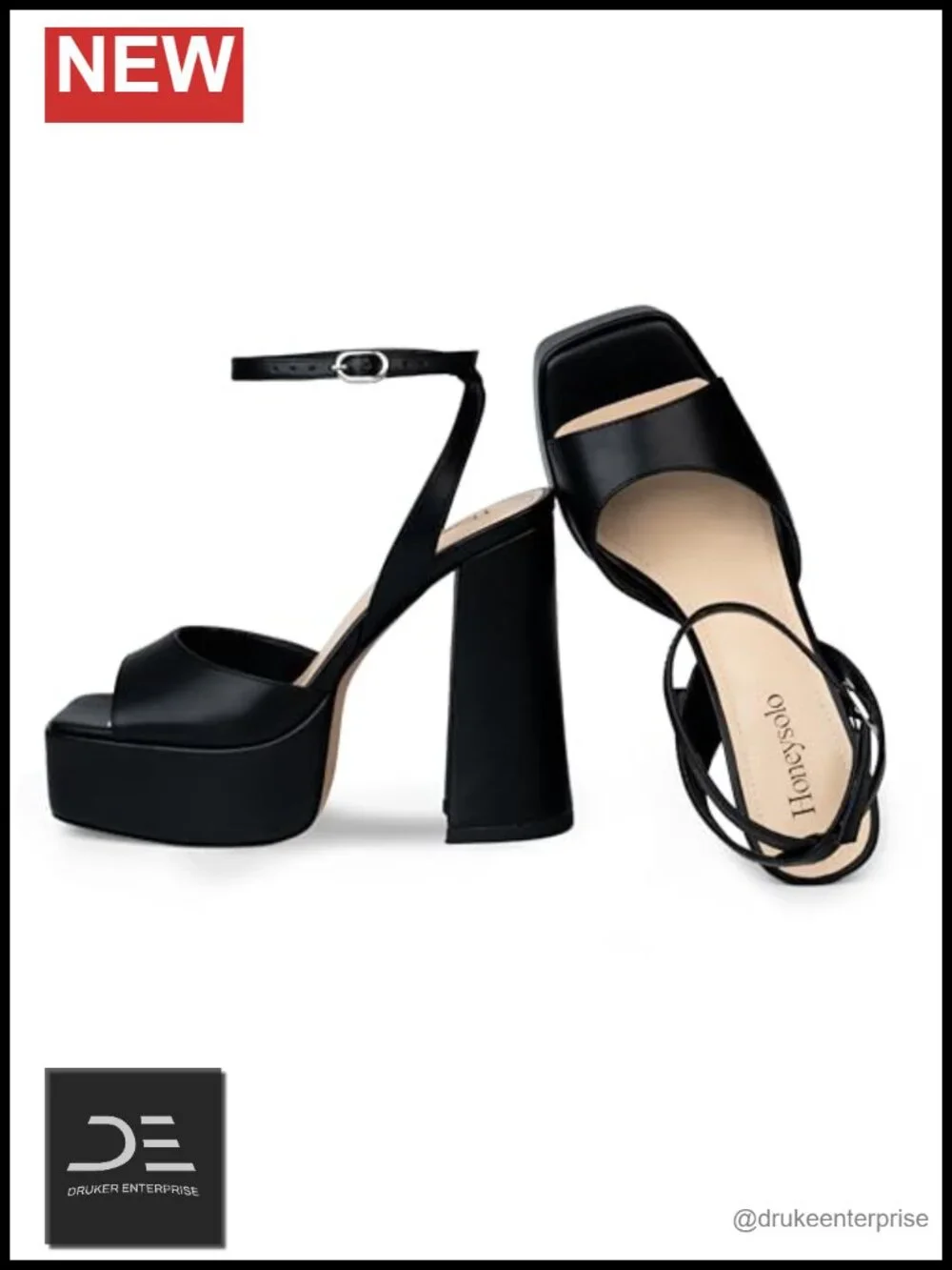 Platform Chunky Heel Sandals Square Open Toe Ankle Strap Dress Pumps Wedding